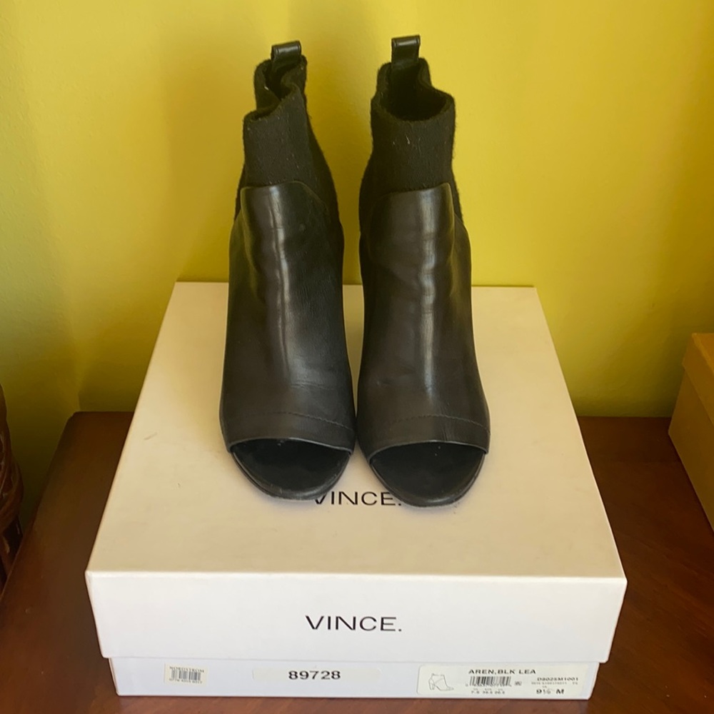 Black Vince Open Toe Boots
